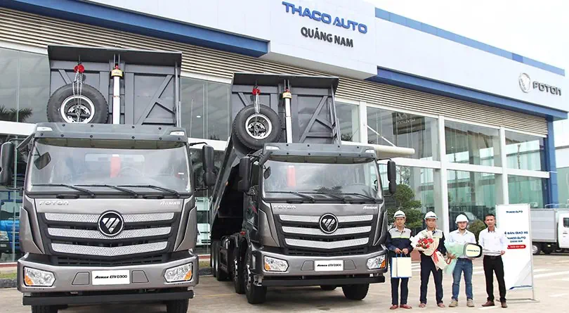 THACO AUTO Quảng Nam bàn giao 02 xe ben nặng Foton Auman ETX D300 cho quý khách hàng Công ty Comin An An Hòa