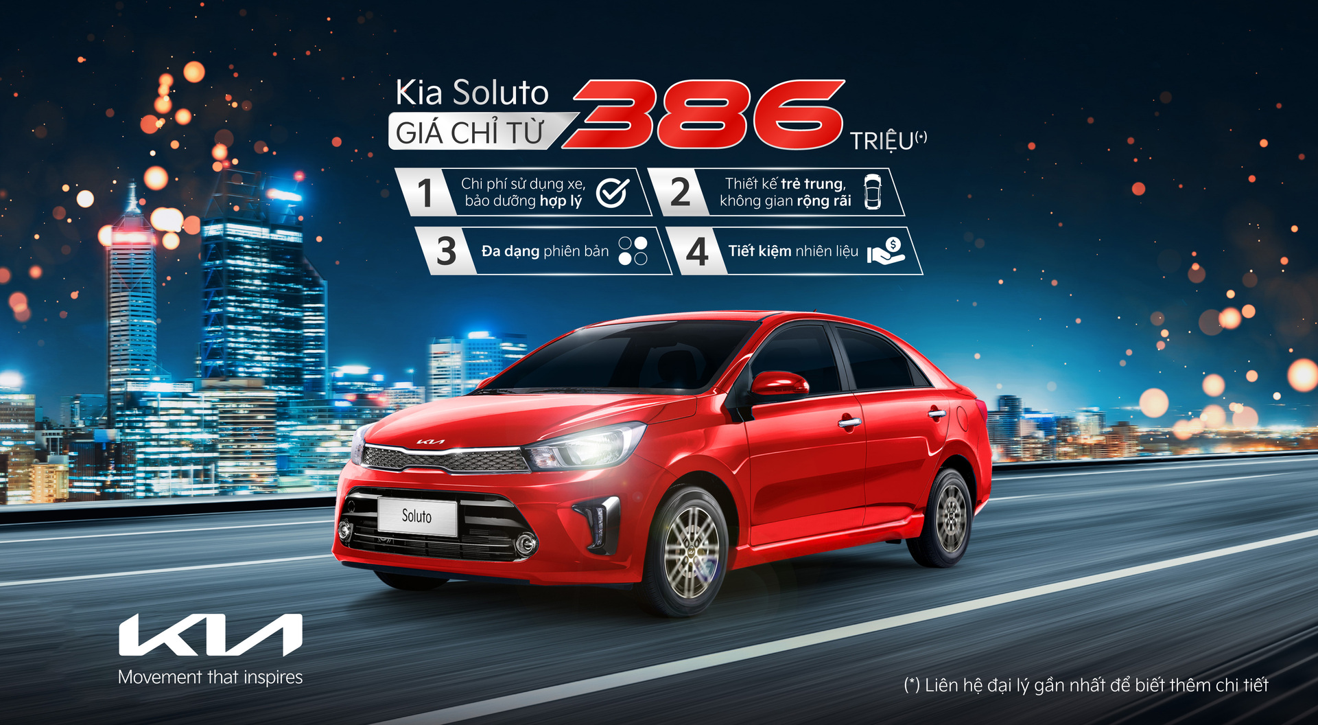 KIA SOLUTO ÁP DỤNG GIÁ MỚI TỪ 386 TRIỆU, CẠNH TRANH CÁC XE CÙNG PHÂN KHÚC